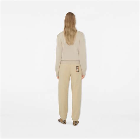 Check Label Cotton Jogging Pants in Calico 